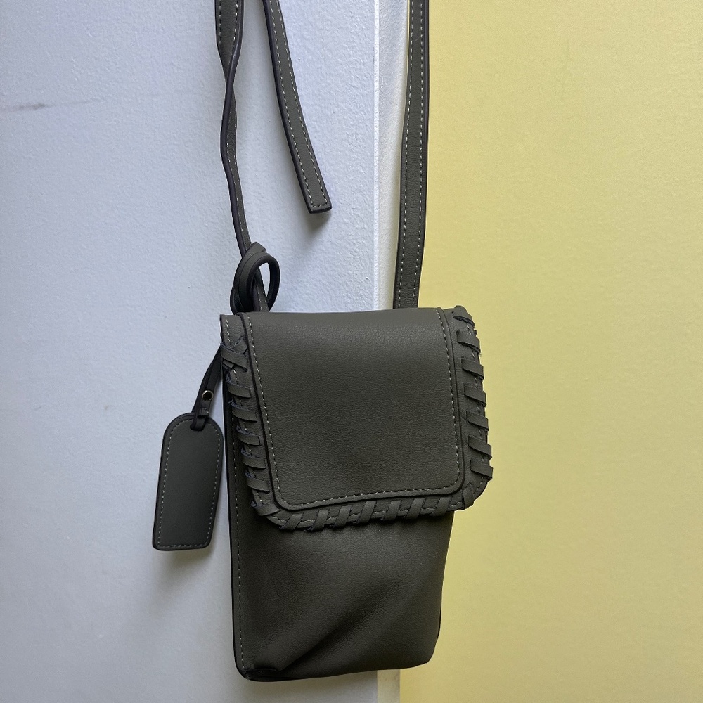 Sole Society Leather Crossbody Phone Bag